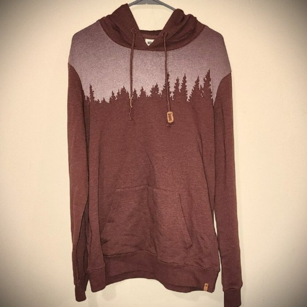 tentree Mens Juniper Pullover Hoodie Organic Cotton Recycled Sepia Heather Large